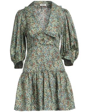 Sandro Floral-print Silk-twill Mini Dress - Green