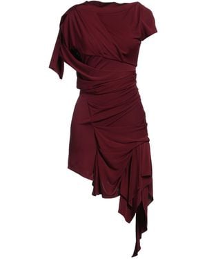 Mugler Burgundy Mini Dress Viscose, Polyamide - Red