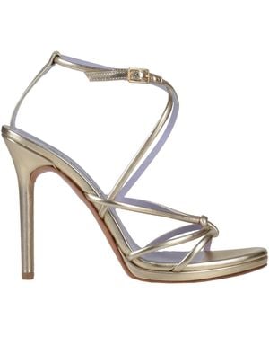 Albano Platinum Sandals Textile Fibers - Metallic