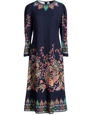 Etro Midnight Midi Dress Polyester, Elastane - Blue
