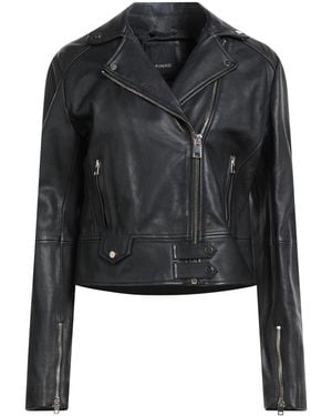 【美品】ピンコ　PINKO　フーデッドファージャケット　パーカー　黒　38 Pinko Leather jackets for Women | Online Sale up to 60% off