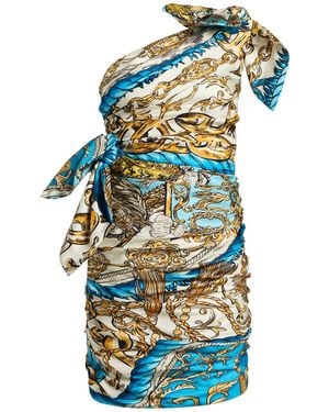 Moschino Ivory Mini Dress Viscose - Blue