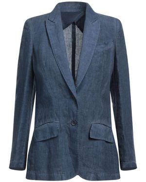 120% Lino Blazer - Blau