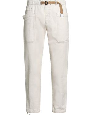 White Sand Ivory Pants Cotton, Elastane - White