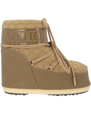 Moon Boot Camel Ankle Boots Textile Fibres - Natural