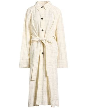 Quira Ivory Overcoat & Trench Coat Cotton - Natural