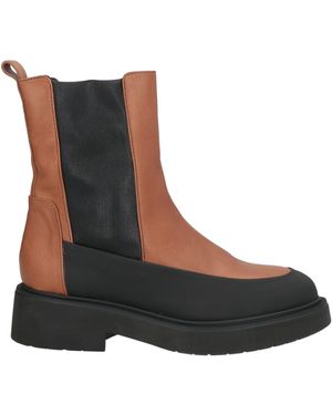 CURIOSITÉ Ankle Boots Leather, Textile Fibers - Brown