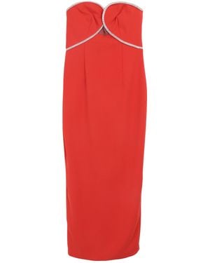 Self-Portrait Midi Dress - Red