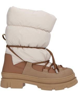 Moorer Ivory Ankle Boots Leather, Textile Fibers - Natural