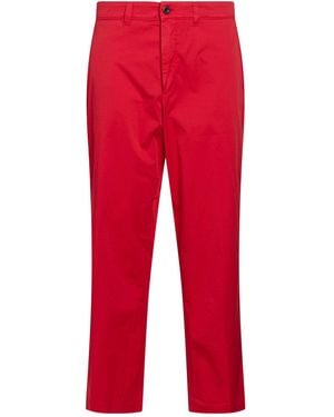 Department 5 Trousers Cotton, Elastane - Red