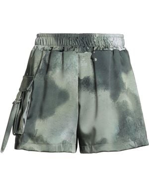 DISCLAIMER Military Shorts & Bermuda Shorts Polyester, Elastane - Green