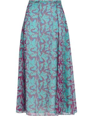 Rochas Midi Skirt Silk - Blue