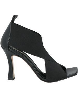 Ovyè Sandals Leather, Elastic Fibers - Black