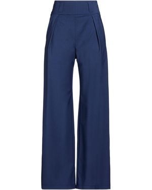 SALUT BEAUTE Trousers Wool, Polyester, Elastane - Blue