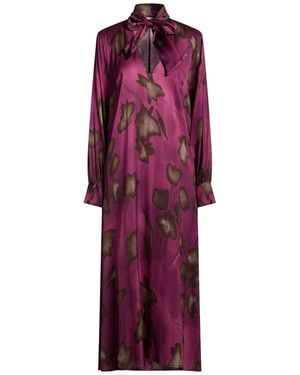 Manila Grace Midi Dress Viscose - Purple