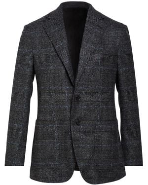 Caruso Charcoal Blazer Wool - Black