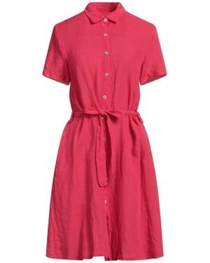 120% Lino Midi-Kleid - Rot