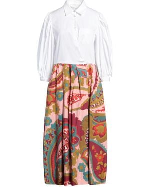 Sara Roka Midi Dress Cotton, Polyamide, Elastane - White