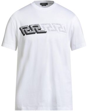★人気★【VERSACE】★SHORT-SLEEVED ROUND NECK T-SHIRTS★ Versace Men's White Short Sleeve Medusa Head Logo Print T