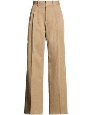 Burberry Khaki Trousers Virgin Wool - Natural