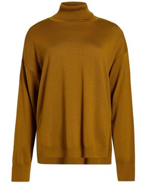MEIMEIJ Mustard Turtleneck Virgin Wool - Brown