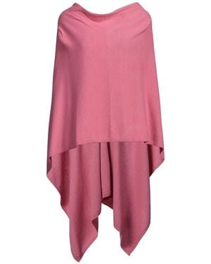 Le Tricot Perugia Fuchsia Cape Virgin Wool, Silk, Cashmere - Pink