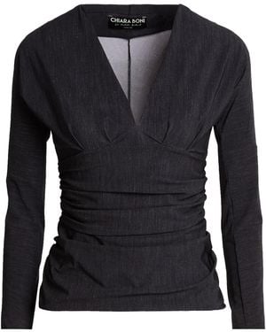 La Petite Robe Di Chiara Boni Charcoal Top Polyamide, Elastane - Black