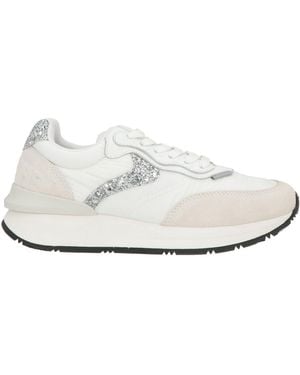 Voile Blanche Sneakers Leather, Textile Fibers - White