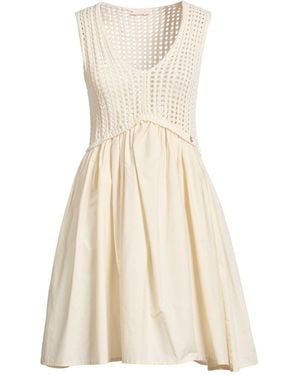 Liu Jo Ivory Mini Dress Cotton, Polyester - Natural