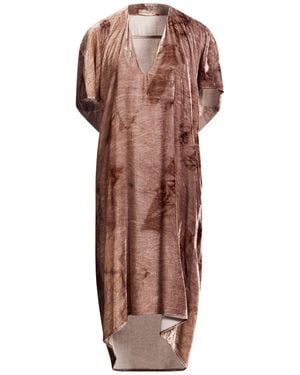 Gentry Portofino Taupe Midi Dress Viscose, Silk - Brown