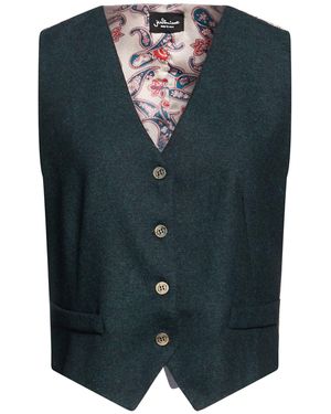 JUSTMINE Tailored Vest Wool, Polyester, Acrylic, Polyamide - Blue