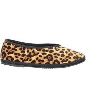 DROGHERIA CRIVELLINI Sand Ballet Flats Textile Fibers - Natural