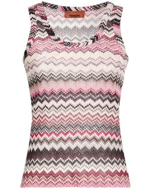 Missoni Tank Top Viscose, Metallic Fiber, Polyamide - Pink