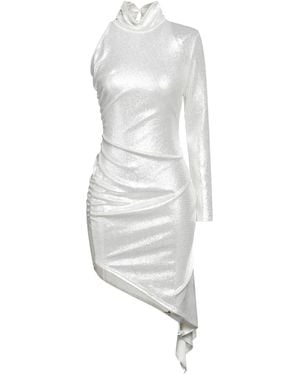 VANESSA SCOTT Mini Dress Nylon, Metallic Fibre, Elastane - White