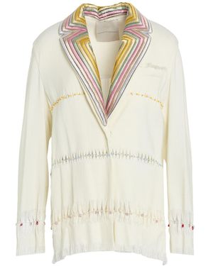 Marco De Vincenzo Ivory Blazer Viscose, Elastane - White