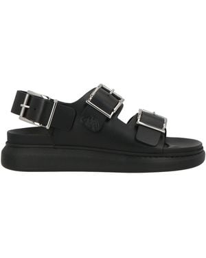 McQueen Sandals Leather - Black