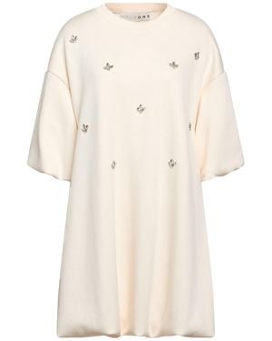Haveone Cream Mini Dress Polyester, Rayon, Elastane - Natural