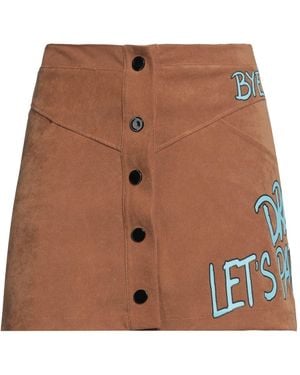 Shopart Camel Mini Skirt Polyamide, Viscose, Elastane - Brown