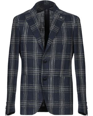 Tagliatore Midnight Blazer Linen, Cotton, Acrylic, Polyamide - Blue