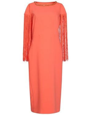Antonio D'errico Coral Midi Dress Polyester, Elastane - Pink