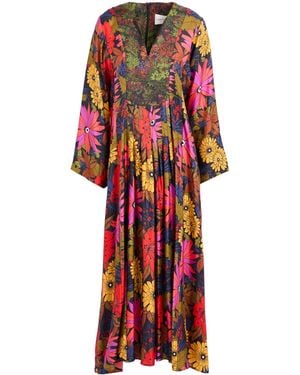La Prestic Ouiston Maxi Dress Silk - Red