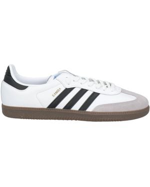 adidas Originals Cream Trainers Leather, Textile Fibres - White