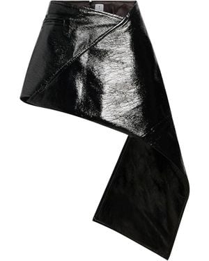 Courreges Mini Skirt Cotton, Polyurethane, Elastane - Black