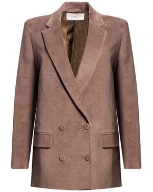 Officine Generale Khaki Jacket Cotton, Elastane - Brown