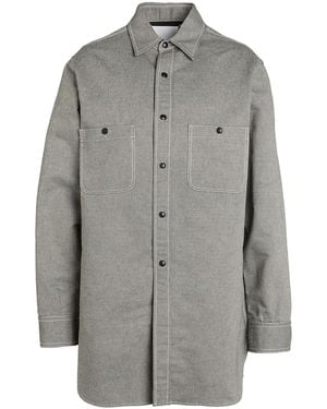 Maison Margiela Solid Paper Overshirt with Chest Pockets - Gray