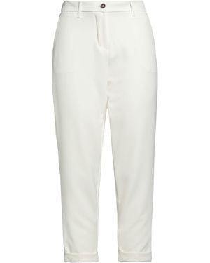 Squad² Ivory Pants Polyester, Elastic Fibers - White