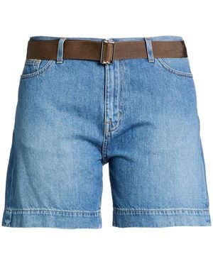 Plan C Denim Shorts Cotton - Blue