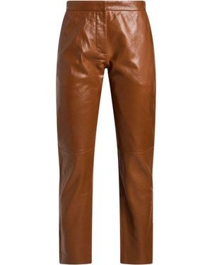 Alberta Ferretti Pants Leather - Brown