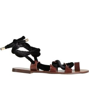 GIPSY ROSE Thong Sandal Leather, Textile Fibers - White