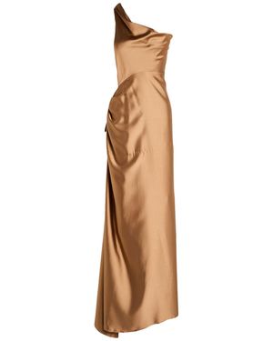 BLUE BROTHERS Camel Maxi Dress Polyester - Natural